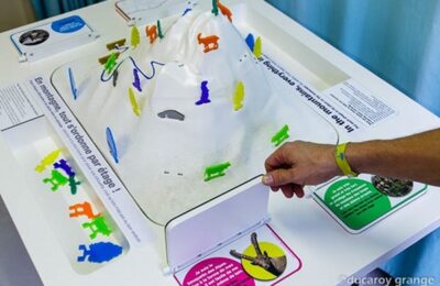 Maquette tactile et pedagogique sur les reliefs de la Vanoise