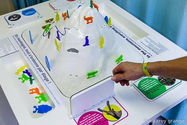 Maquette tactile et pedagogique sur les reliefs de la Vanoise