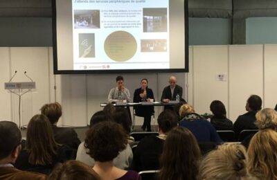 Olivier ALLOUARD, directeur de GECE, Claire-Marie LÉVÊQUE directrice des études qualitatives à GECE, Olivier RICHARD de la délégation à la Stratégie et à la Programmation d’Universcience au SITEM 2017, atelier “Le Musée de demain”