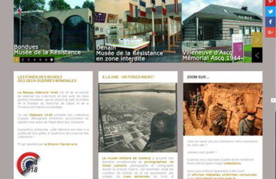 Page d'accueil du portail "Mémoire 14-45". ©Axiell