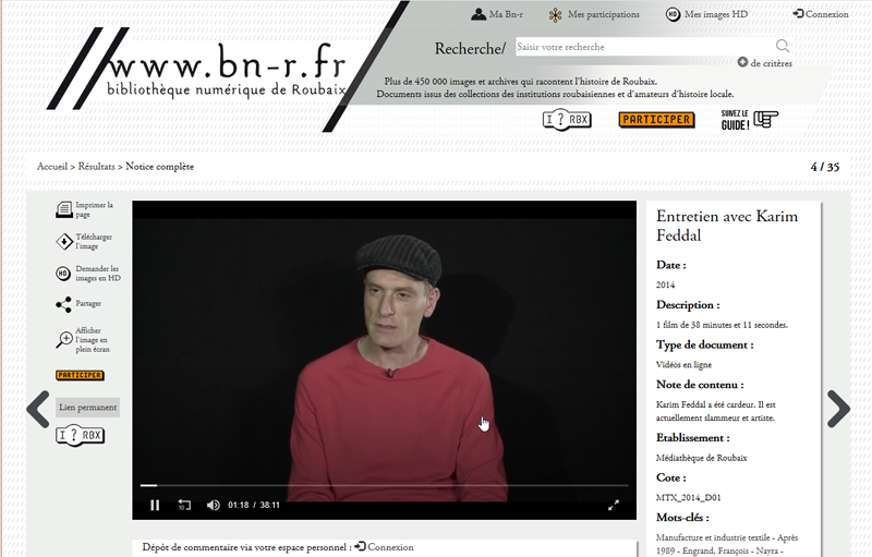 Portail de la bibliothèque numérique de Roubaix (Bn-R)