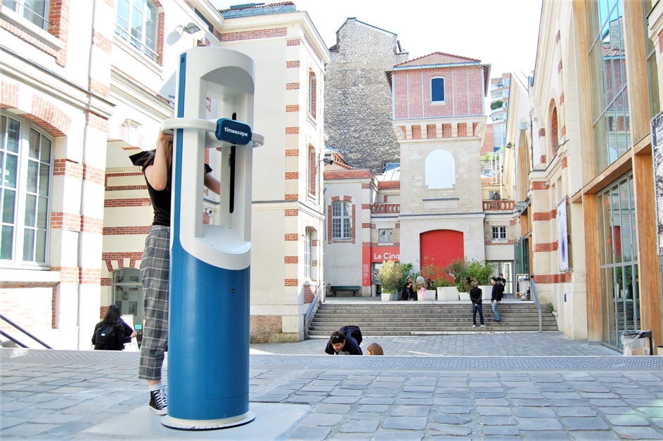 La nouvelle borne du CentQuatre-Paris, située au 5 rue Curial ©Timescope