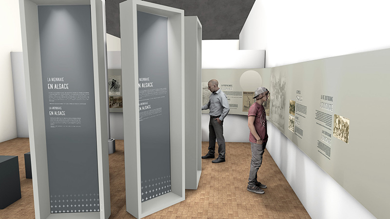 Le Sundgau et la ville de Dannemarie, scénographie du futur Mémorial de Haute-Alsace à Dannemarie. ©Présence