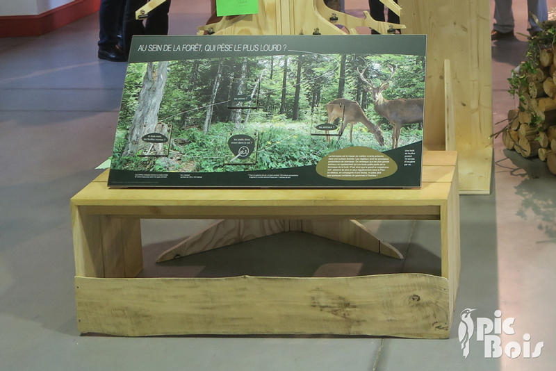 Maison du Parc Naturel Régional des Monts d’Ardèche, exposition Bio trésors des Monts d’Ardèche, les volets à soulever sur le thème des biomasses. ©Pic Bois