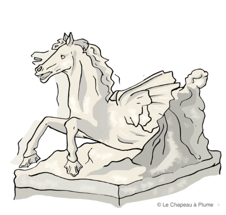 statue de cheval ailé