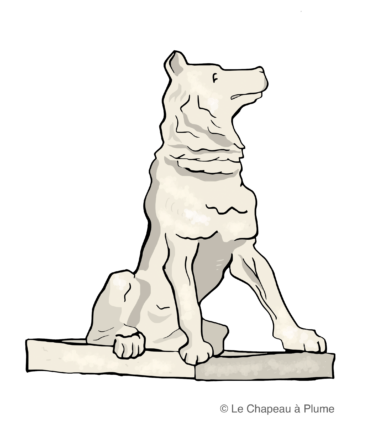 statue de chien assis